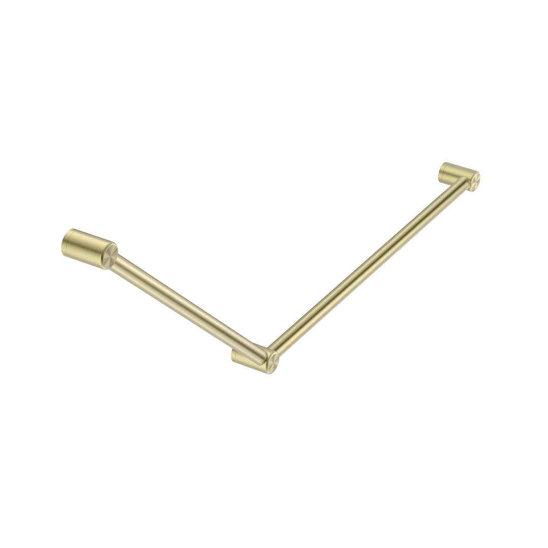 Nero Mecca Care 32mm Dda Grab Rail Set 45 Degree 750X900mm - Brushed Gold