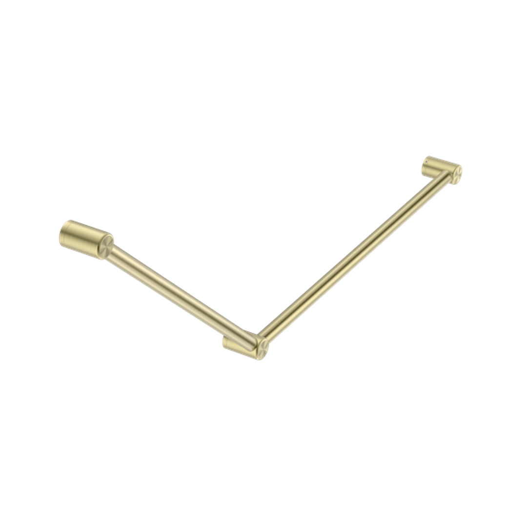 Nero Mecca Care 32mm Dda Grab Rail Set 45 Degree 750X900mm - Brushed Gold