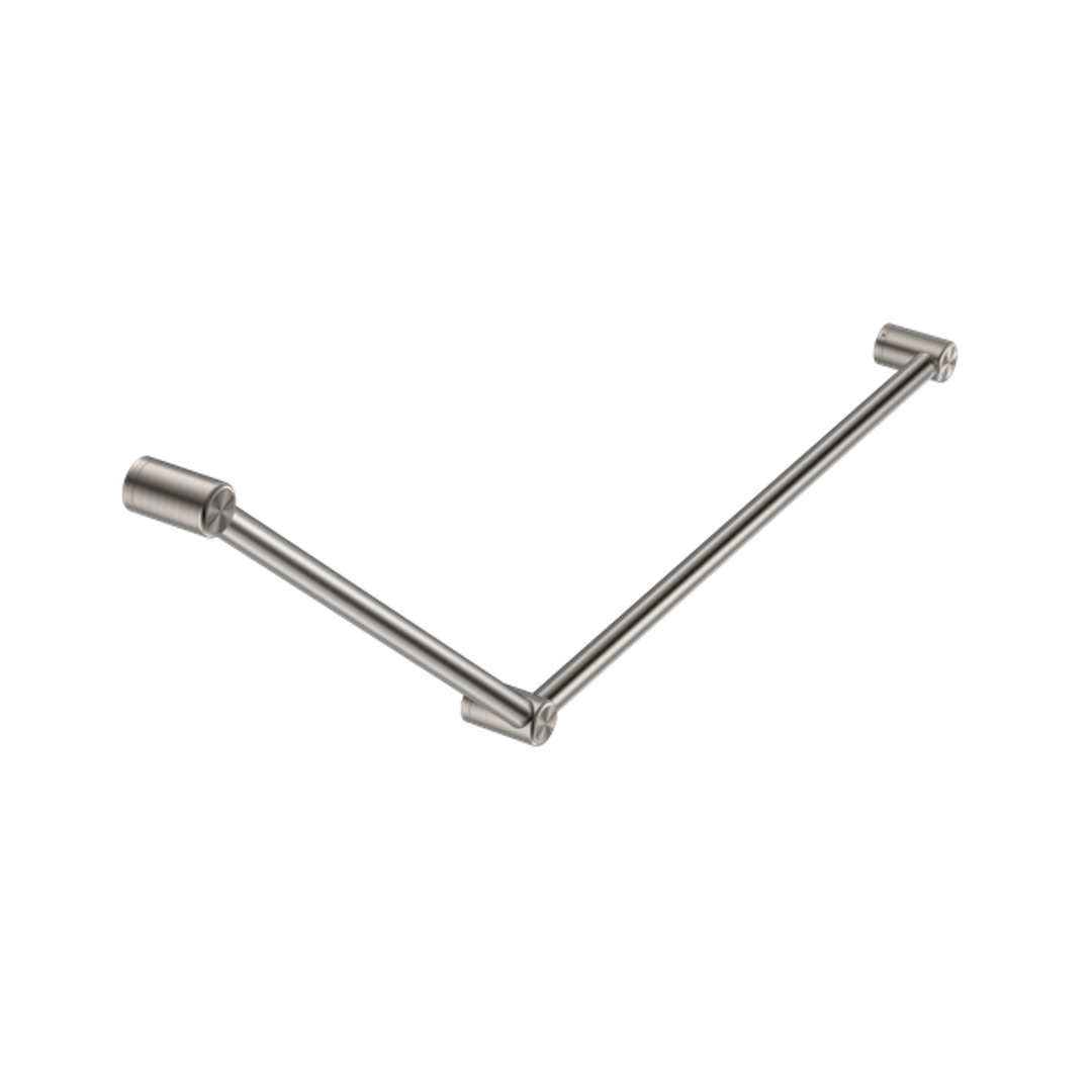 Nero Mecca Care 32mm Dda Grab Rail Set 45 Degree 750X900mm - Brushed Nickel