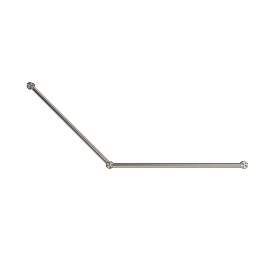 Nero Mecca Care 32mm Dda Grab Rail Set 45 Degree 750X900mm - Brushed Nickel