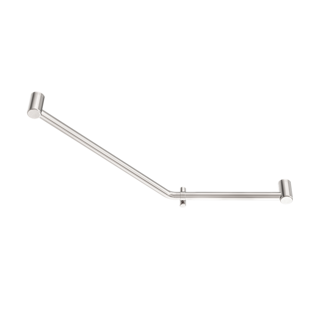 Nero Mecca Care 32mm Ambulant 45 Degree Bent Tube Grab Rail 450X650mm - Brushed Nickel