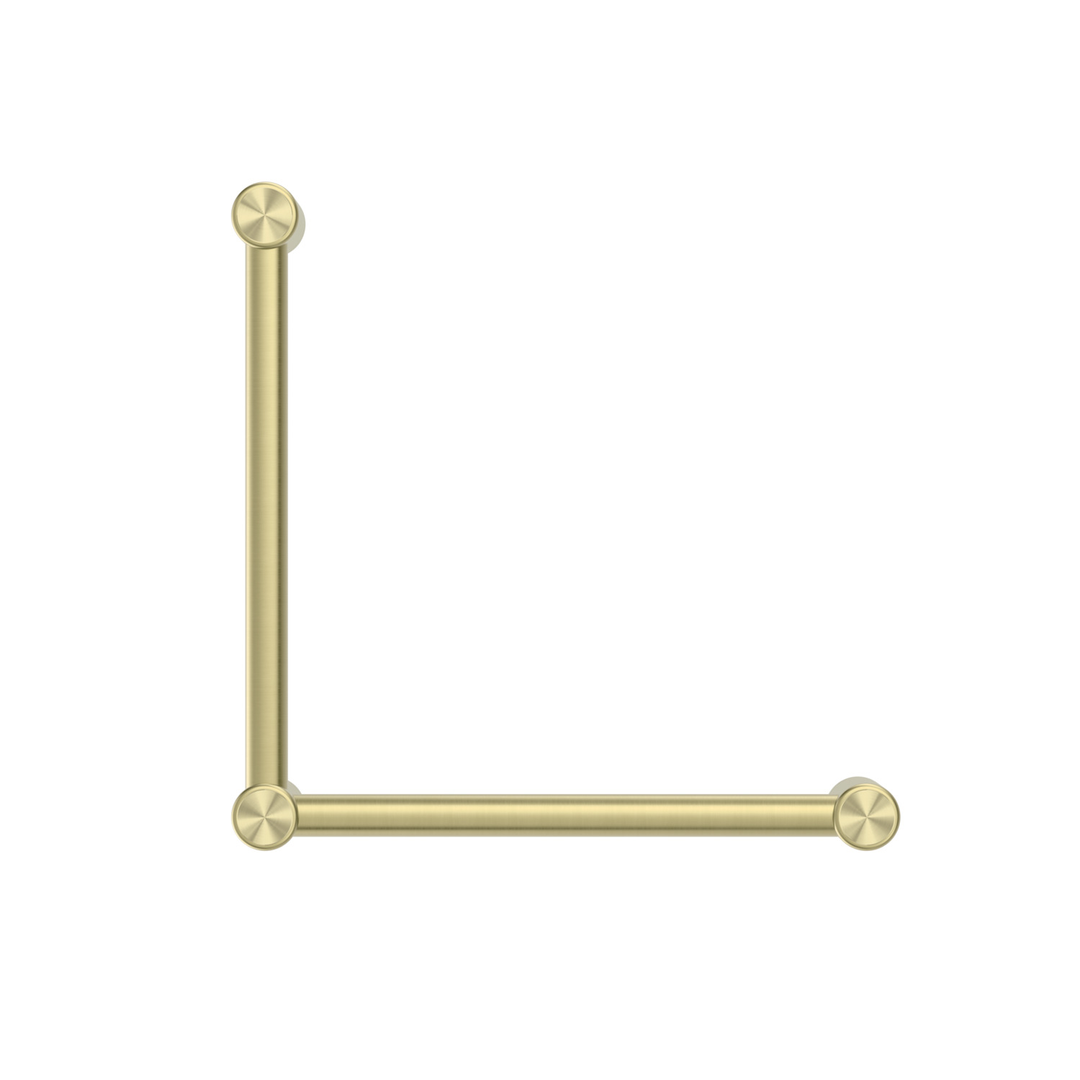 Nero Mecca Care 32mm Ambulant Toilet Grab Rail 90 Degree 450X450mm - Brushed Gold