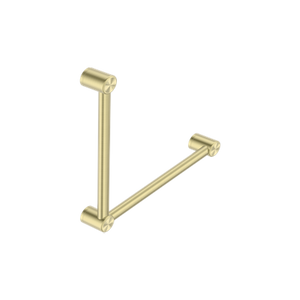 Nero Mecca Care 32mm Ambulant Toilet Grab Rail 90 Degree 450X450mm - Brushed Gold