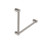 Nero Mecca Care 32mm Ambulant Toilet Grab Rail 90 Degree 450X450mm - Brushed Nickel