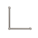 Nero Mecca Care 32mm Ambulant Toilet Grab Rail 90 Degree 450X450mm - Brushed Nickel