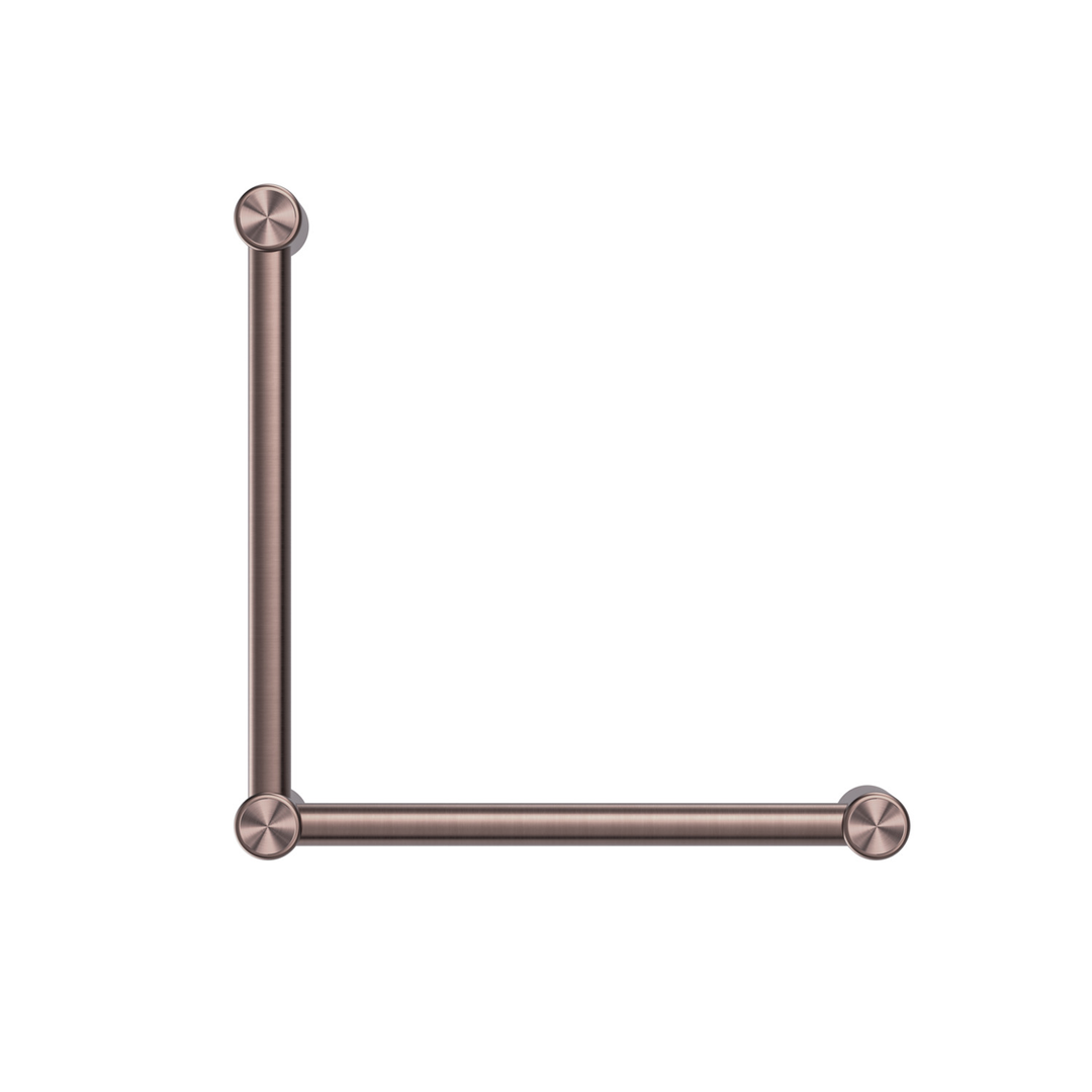 Nero Mecca Care 32mm Ambulant Toilet Grab Rail 90 Degree 450X450mm - Brushed Bronze