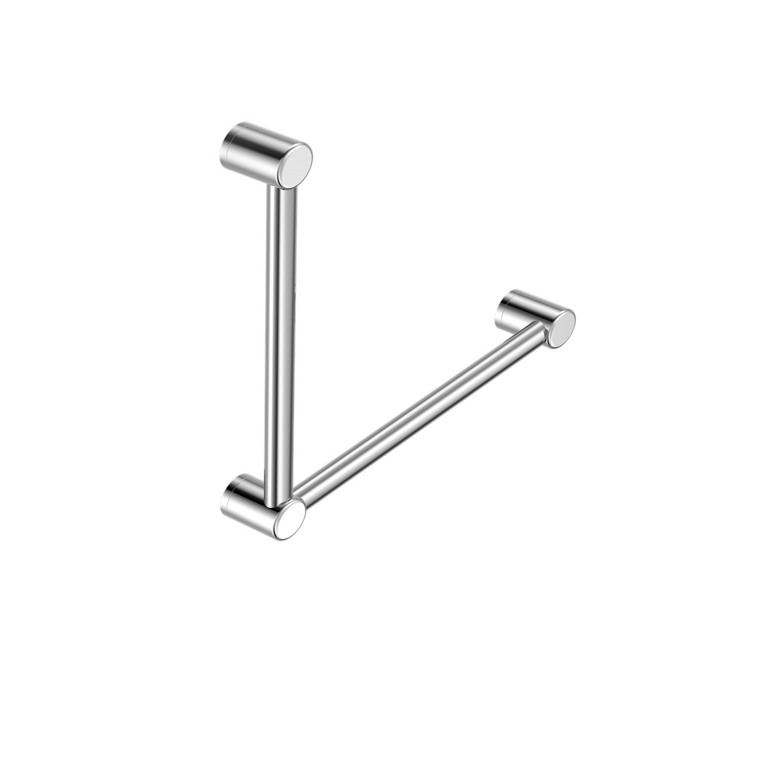 Nero Mecca Care 32mm Ambulant Toilet Grab Rail 90 Degree 450X450mm - Chrome