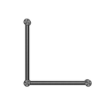 Nero Mecca Care 32mm Ambulant Toilet Grab Rail 90 Degree 450X450mm - Gunmetal