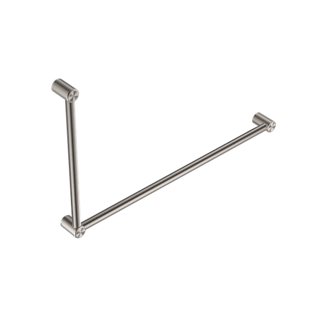 Nero Mecca Care 32mm Dda Grab Rail Set 90 Degree 600X1000mm - Brushed Nickel