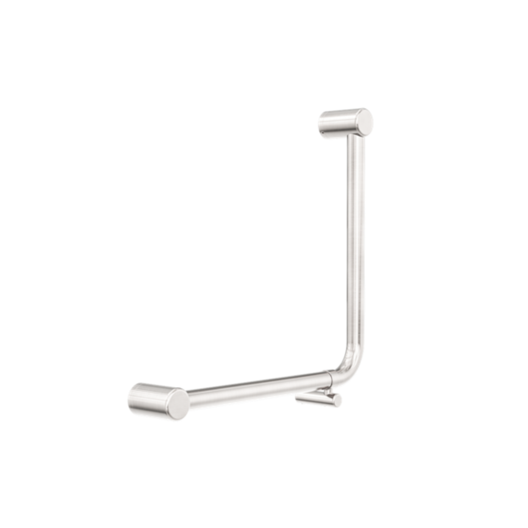 Nero Mecca Care 32mm Ambulant 90Degree Bent Tube Grab Rail 450X450mm - Brushed Nickel