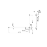 Nero Mecca Care 32mm Dda 90 Deg. Grab Rail 600mm C/W Toilet Roll Holder - Brushed Bronze