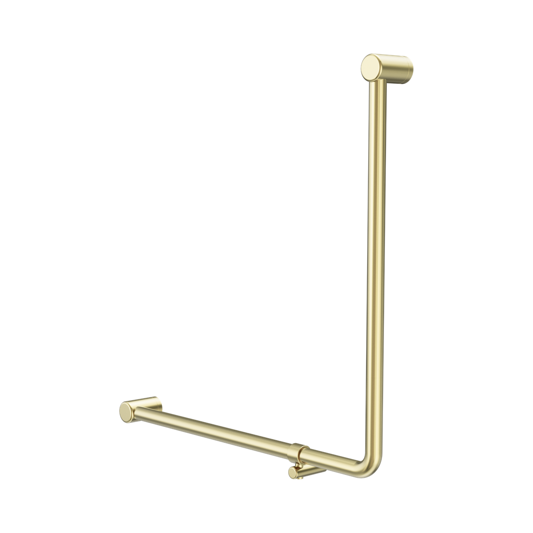 Nero Mecca Care 32mm 90 Degree Accessible Toilet Grab Rail 750mm - Brushed Gold