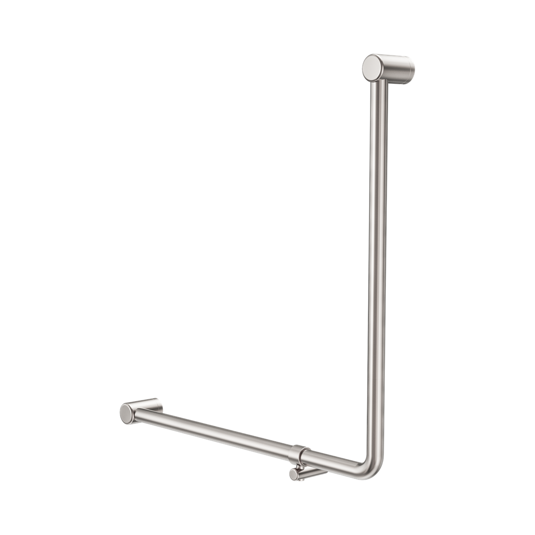 Nero Mecca Care 32mm 90 Degree Accessible Toilet Grab Rail 750mm - Brushed Nickel