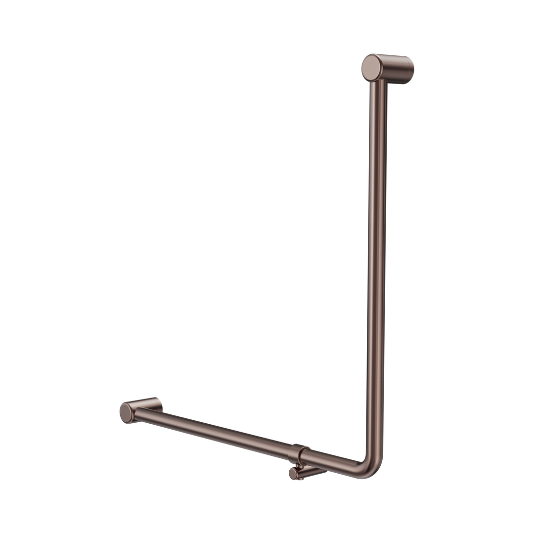 Nero Mecca Care 32mm 90 Degree Accessible Toilet Grab Rail 750mm - Brushed Bronze