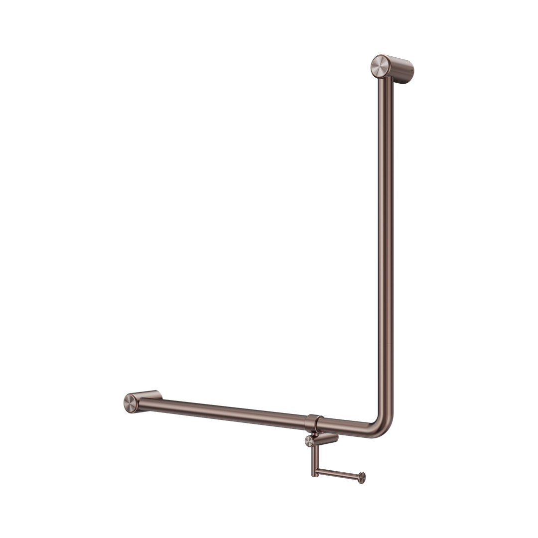 Nero Mecca Care 32mm 90 Deg. 750mm C/W Roll Holder - Brushed Bronze