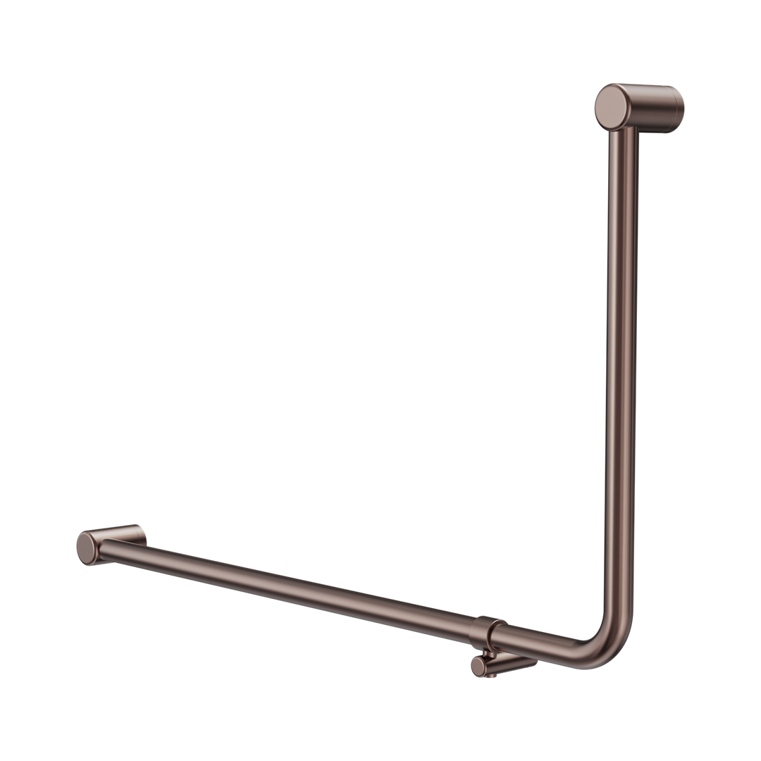 Nero Mecca Care 32mm Dda Toilet 90 Deg. Tube Grab Rail 600mm - Brushed Bronze