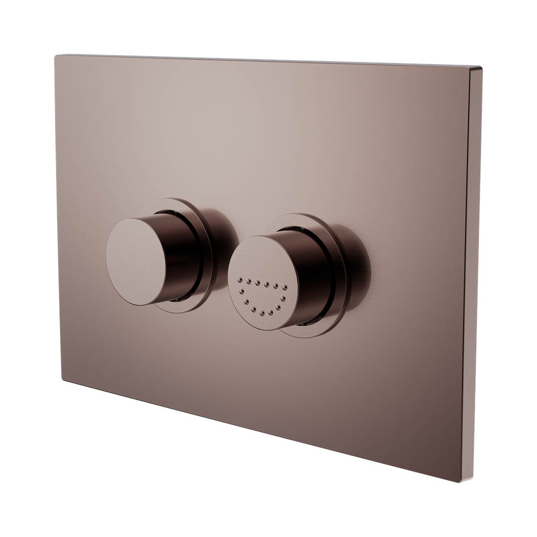 Nero Mecca Care Raised Disabled Care Flush Buttons Plate Dda Toilet Compliant - Brushed Bronze