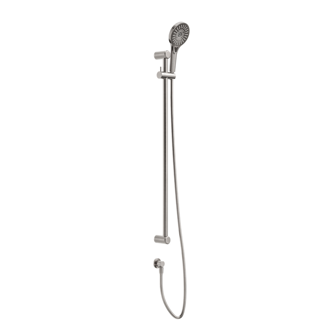 Nero Mecca Care 25Mm Grab Rail And Adjustable Shower Rail Set 900Mm - Brushed Nickel
