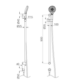 Mecca Care 25mm Nero Grab Rail And Adjustable Shower Rail Set 900mm - Chrome