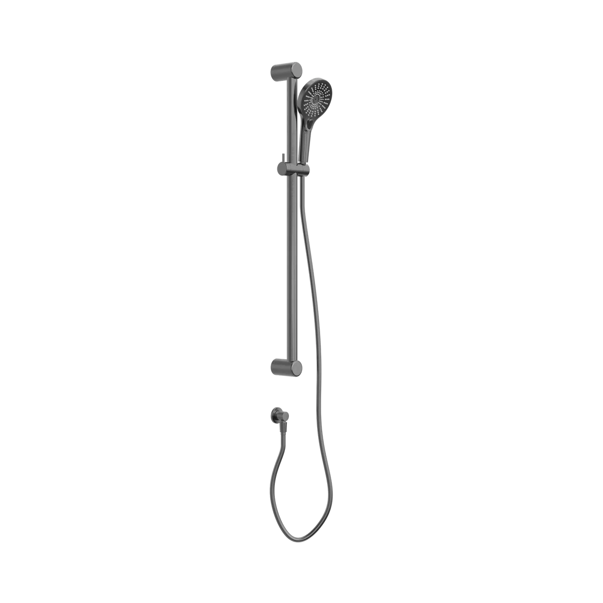Nero Mecca Care 32Mm Grab Rail And Adjustable Shower Rail Set 900Mm - Gunmetal