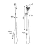 Nero Mecca Care 32Mm Grab Rail And Adjustable Shower Rail Set 900Mm - Gunmetal