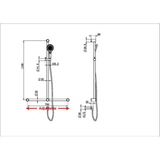 Nero Mecca Care 32Mm T Bar Grab Rail And Adjustable Shower Set 1100X750Mm - Matte Black