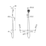 Nero Mecca Care 32Mm T Bar Grab Rail And Adjustable Shower Set 1100X750Mm - Chrome