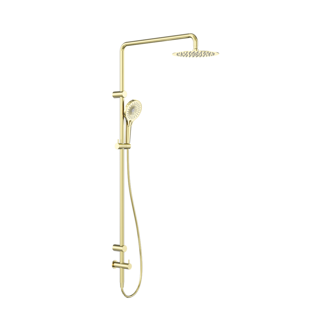 Nero Mecca Care 25mm Grab Rail 900mm Twin Shower Set - Brushed Gold