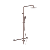 Nero Mecca Care 32mm T Bar Grab Rail 1100mm Twin Shower Set - Brushed Bronze