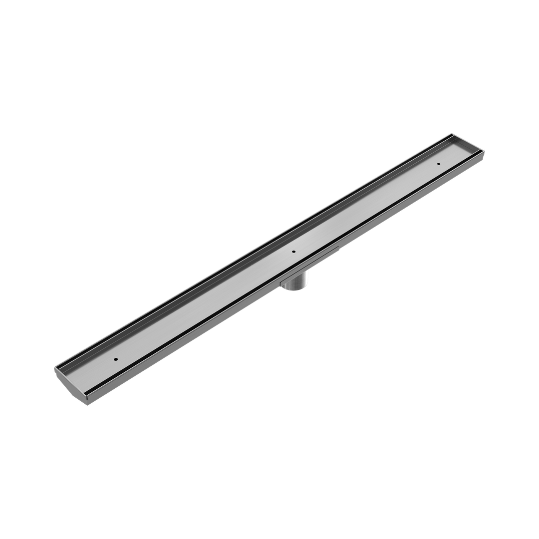 Nero Tile Insert V Channel 900X82Mm Floor Grate 50Mm Outlet - Gunmetal