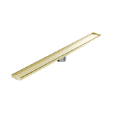 Nero Tile Insert V Channel 1200X106Mm Floor Grate 90Mm Outlet - Brushed Gold