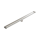 Nero Tile Insert V Channel 1200X82Mm Floor Grate 50Mm Outlet - Brushed Nickel