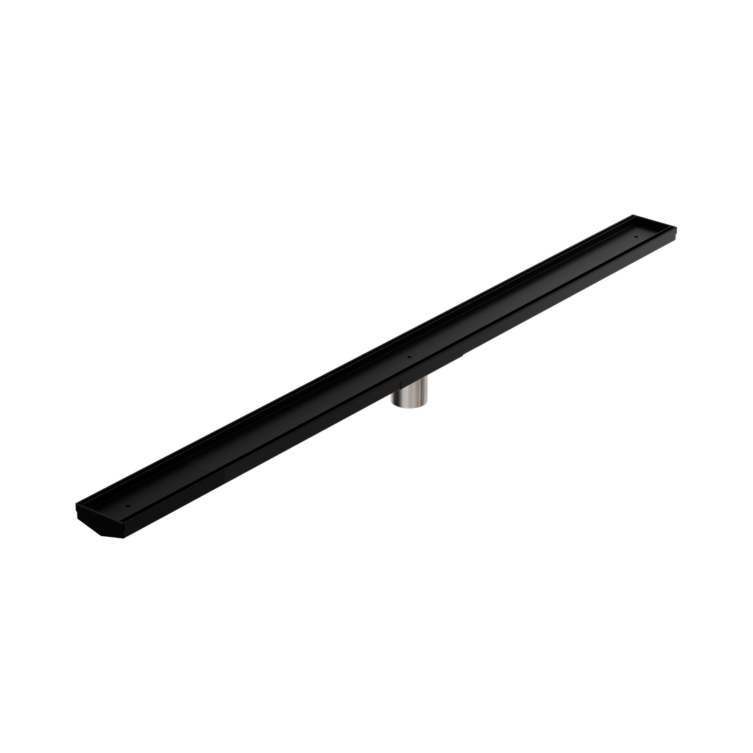 Nero Tile Insert V Channel 1200X82Mm Floor Grate 50Mm Outlet - Matte Black