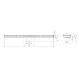 Nero Tile Insert V Channel 600X106Mm Floor Grate 80Mm Outlet - Matte Black