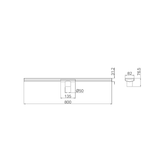 Nero Tile Insert V Channel 800X82Mm Floor Grate 50Mm Outlet - Matte Black
