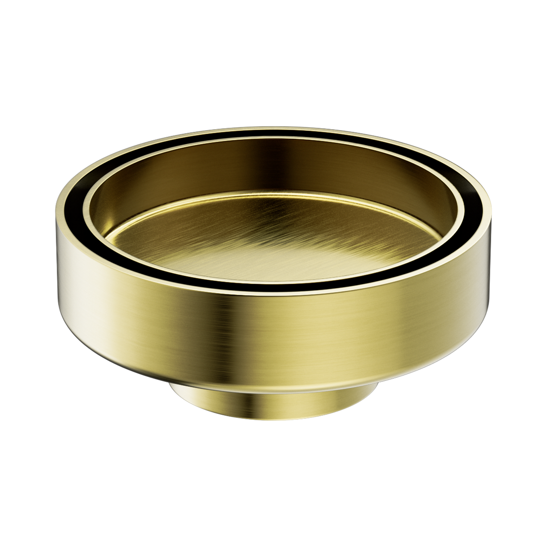 Nero 100Mm Round Tile Insert Floor Waste 50Mm Outlet - Brushed Gold