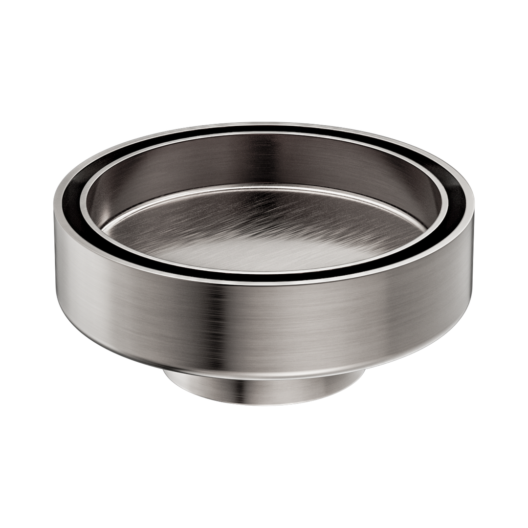 Nero 100Mm Round Tile Insert Floor Waste 50Mm Outlet - Brushed Nickel