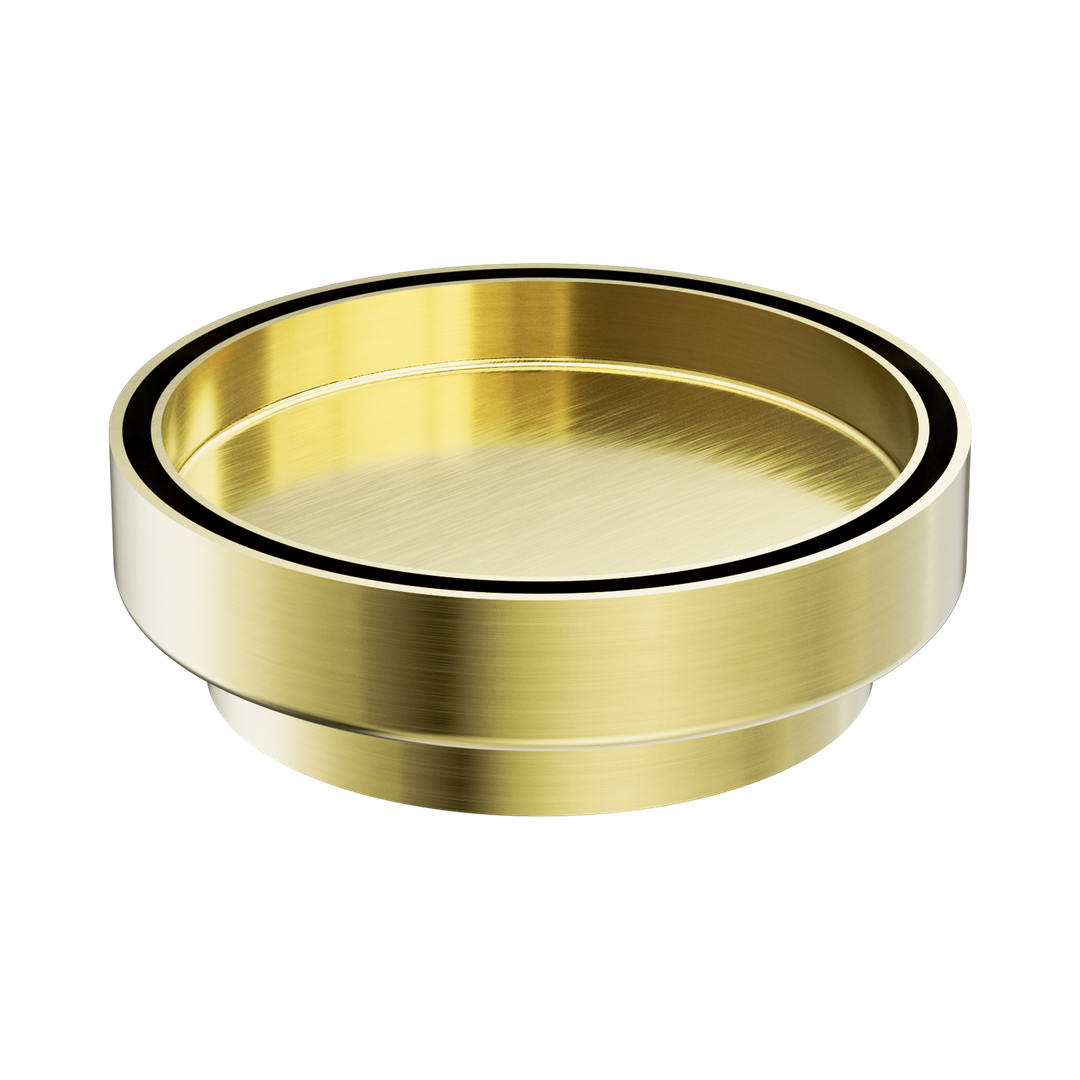 Nero 130Mm Round Tile Insert Floor Waste 100Mm Outlet - Brushed Gold