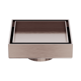 Nero 100Mm Square Tile Insert Floor Waste 50Mm Outlet - Brushed Bronze