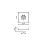 Nero 100Mm Square Tile Insert Floor Waste 50Mm Outlet - Matte Black
