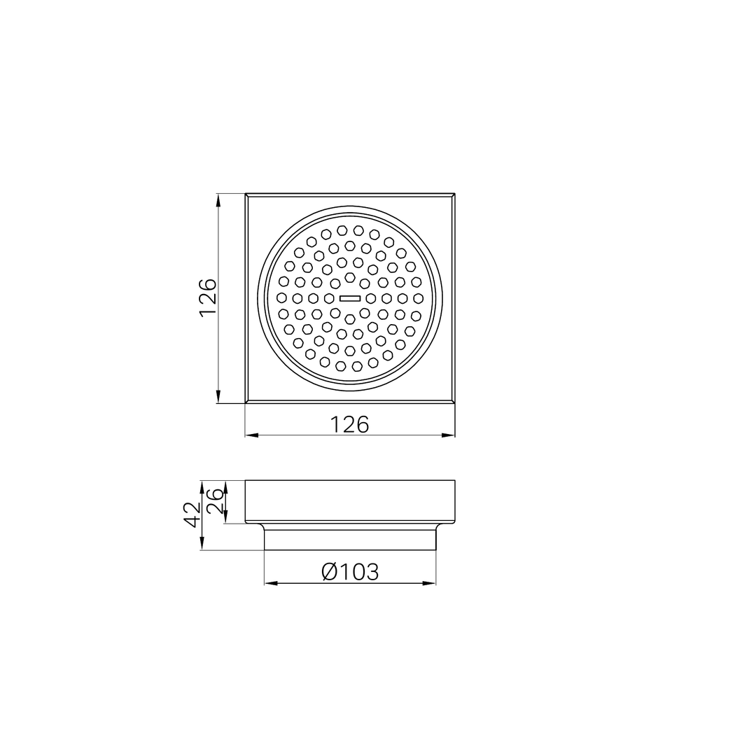Nero 130Mm Square Tile Insert Floor Waste 100Mm Outlet - Brushed Bronze