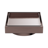 Nero 130Mm Square Tile Insert Floor Waste 100Mm Outlet - Brushed Bronze