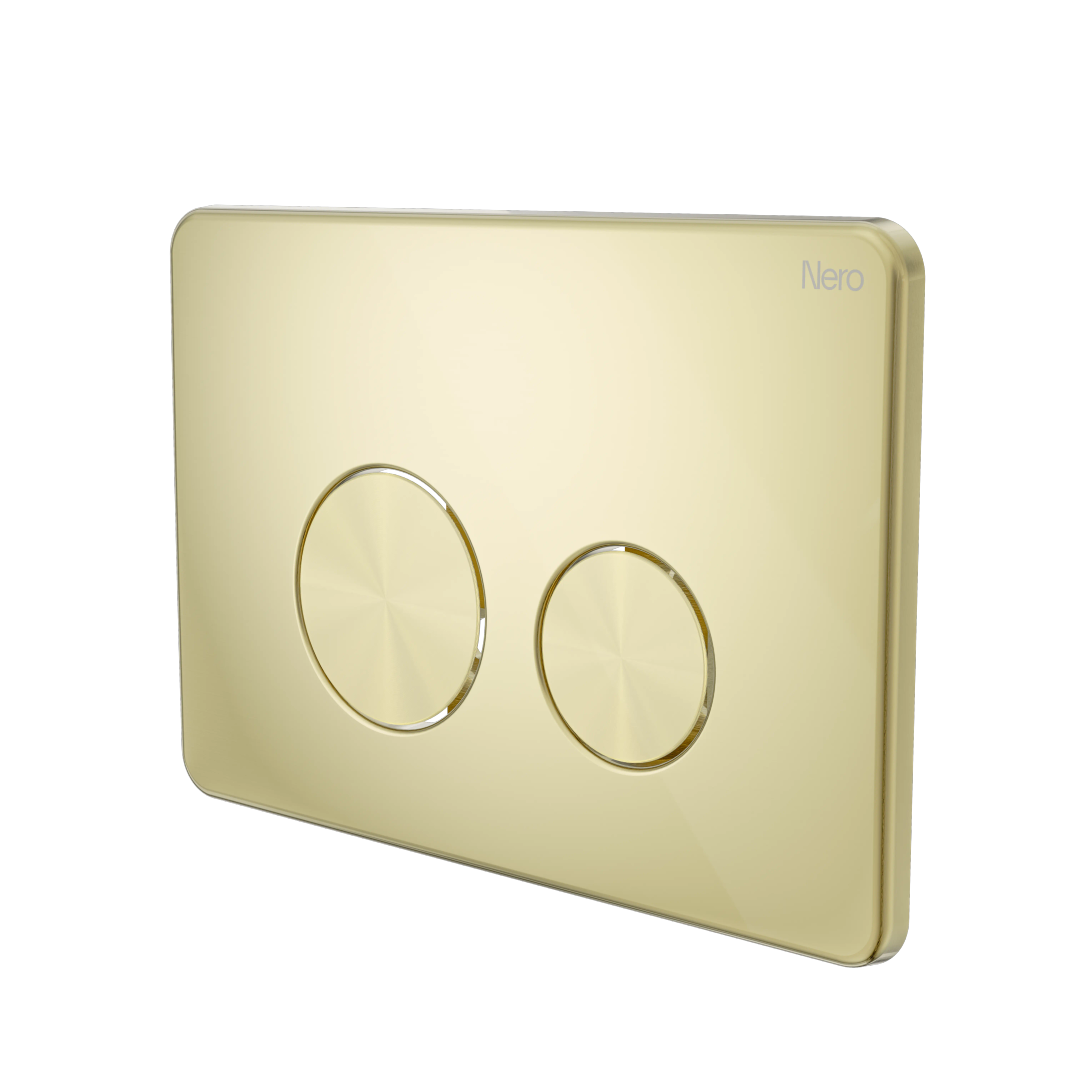 Nero In Wall Toilet Push Plate - Brushed Gold Nrpl001Bg