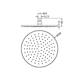 Nero 250Mm Round Shower Head - Brushed Gold