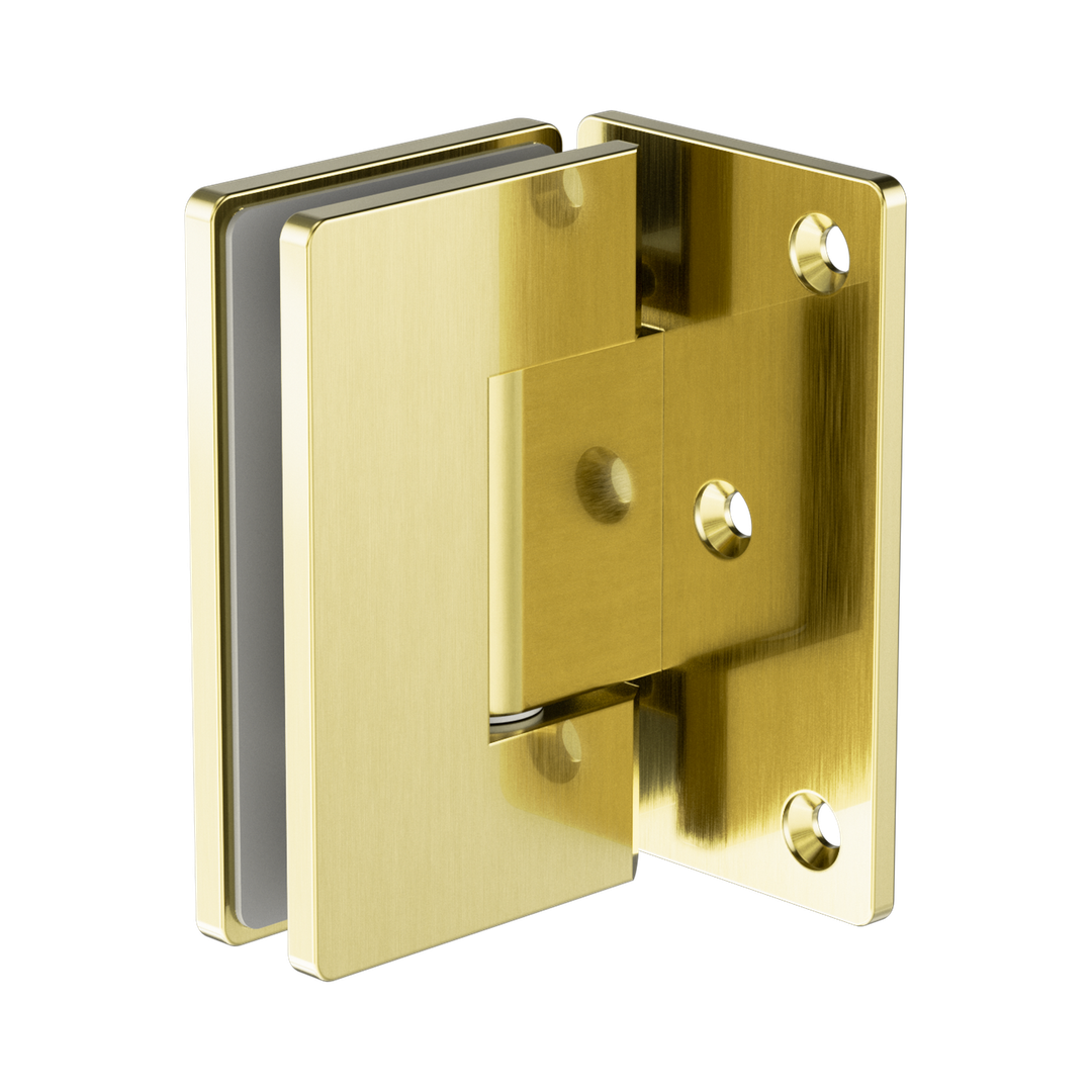 Nero 90 Degree Glass To Wall Shower Hinge 10Mm Glass - Brushed Gold