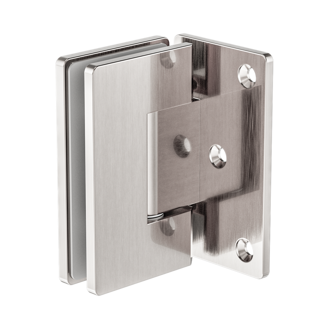Nero 90 Degree Glass To Wall Shower Hinge 10Mm Glass - Brushed Nickel