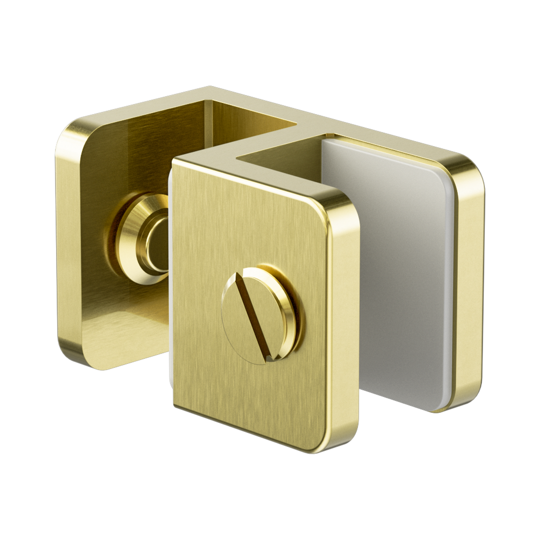 Nero OverPanel Glass To Glass Fitting 10Mm Glass - Brushed Gold