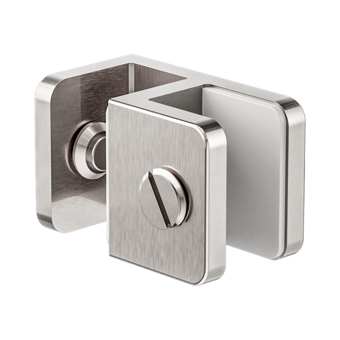 Nero OverPanel Glass To Glass Fitting 10Mm Glass - Brushed Nickel