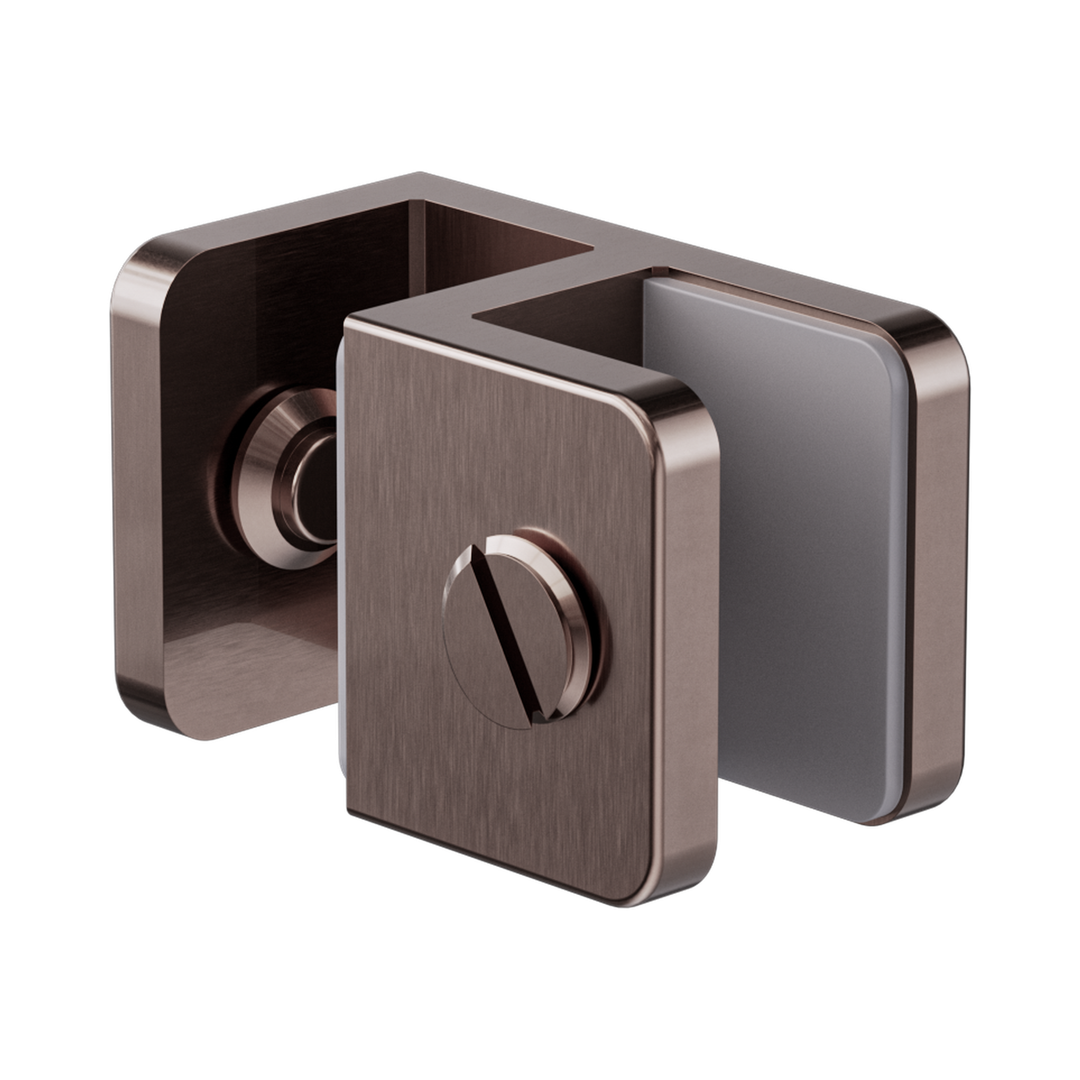 Nero OverPanel Glass To Glass Fitting 10Mm Glass - Brushed Bronze