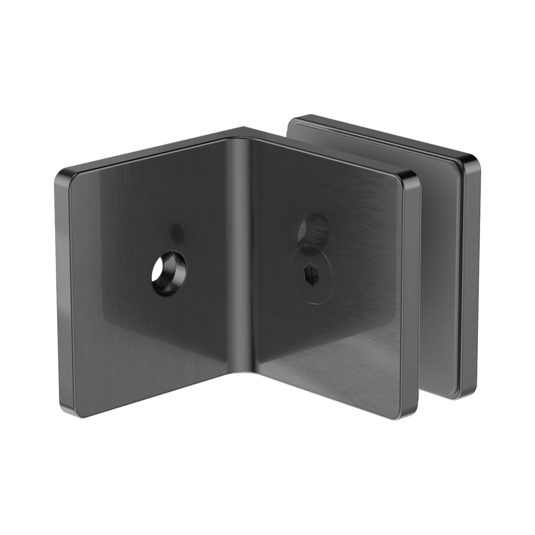 Nero 90 Degree Glass To Wall Bracket 10Mm Glass - Gunmetal